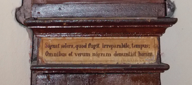 Rubrica in Convento 02 -  Pendole Scritta nella pendola del Convento San Giuseppe di Bologna